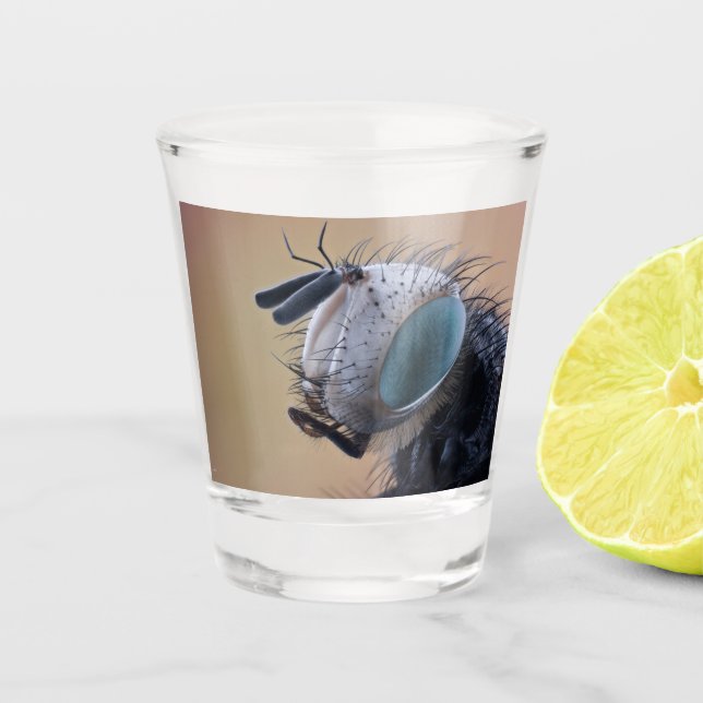 Naher Insektenkopf Schnapsglas (Vorderseite)