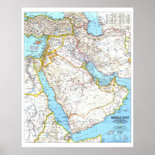 " Naher Osten: 1991 Detaillierte MAP ... Poster