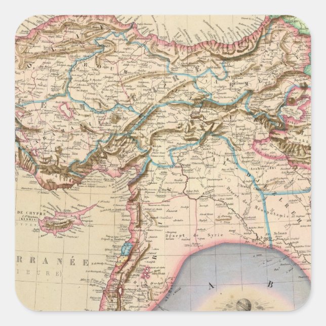 Naher Osten, Türkei, Syrien, Asien Quadratischer Aufkleber (Vorderseite)