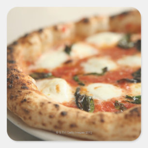 Naher Pizzapee Quadratischer Aufkleber