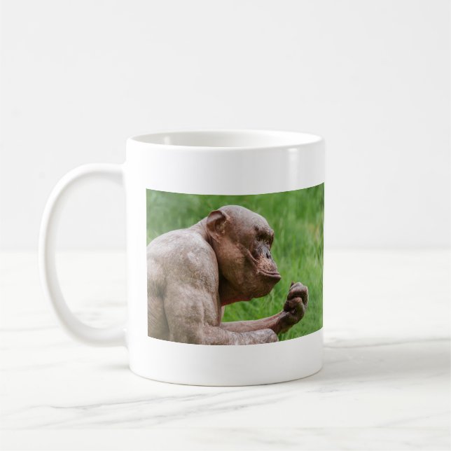 Naher Schimpanse ohne Haare Kaffeetasse (Links)