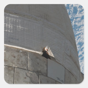 Naher Weltraumbahnhof Quadratischer Aufkleber