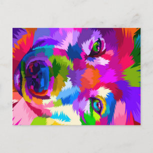 naher Wolf Feiertagspostkarte