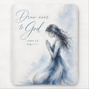 Nähere dich Gott Jakobus 4:8 Christliche Aquarellm Mousepad