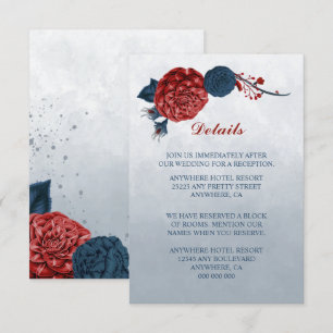 Näheres zu den Blume Marine und Bordeaux Begleitkarte