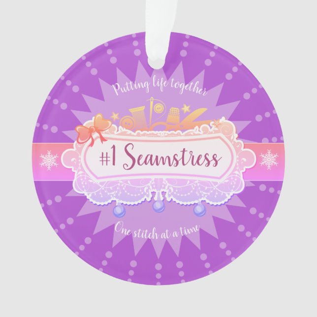Näherin #1 nähende quilter Weihnachtsverzierung Ornament (Vorderseite)