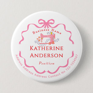 Näherin Geschäft Nähmaschine Pink  Button