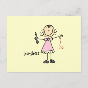 Näherin-Stickfigur Postkarte