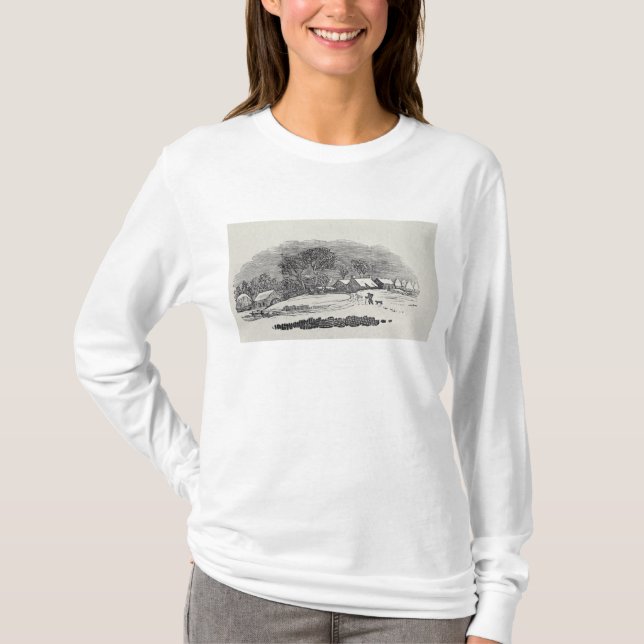 Nähern eines Dorfs im Winter T-Shirt (Vorderseite)