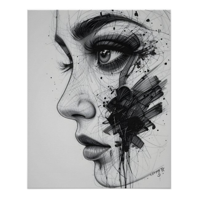 Nahes abstraktes Auge Poster (Vorderseite)