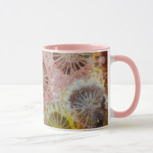 Nahes Anwachsen der rosa Koralle Tasse