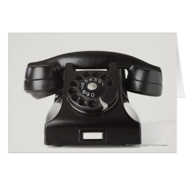 Nahes Aufsetzen eines Drehtelefons (Vorderseite (Horizontal))