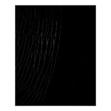 Nahes Aufsetzen von White Web mit Black Poster