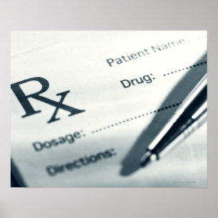 Nahes Auftragen der Packung und des Pens Poster