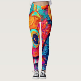 Nahes augenförmiges Leaf Leggings