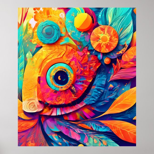 Nahes augenförmiges Leaf Poster (Vorne)