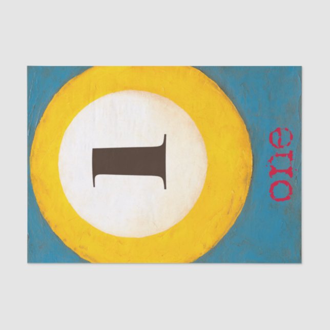 Nahes Bild der Nummer 1-Pool-Ball Seidenpapier (Vorderseite)