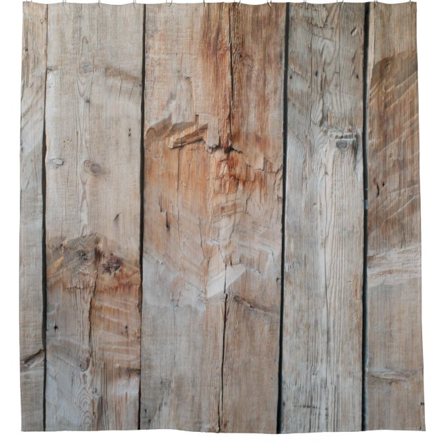 Nahes Foto aus Holz Duschvorhang (Vorderseite)