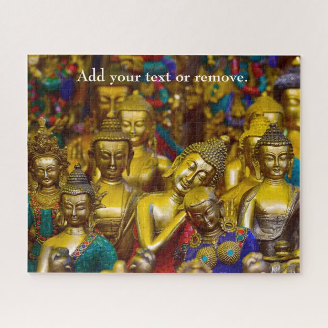 Nahes Foto von goldenen Buddha-Statuen: Puzzle (Horizontal)