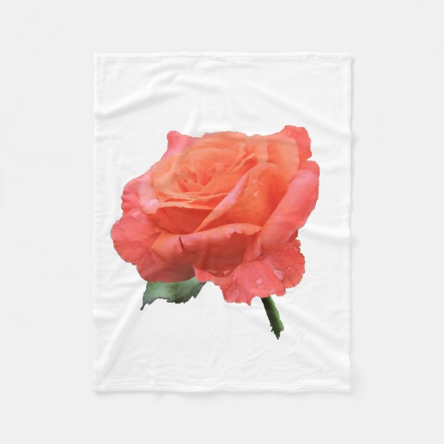 Nahes hohes Foto der Single-Rose Fleecedecke (Vorderseite)