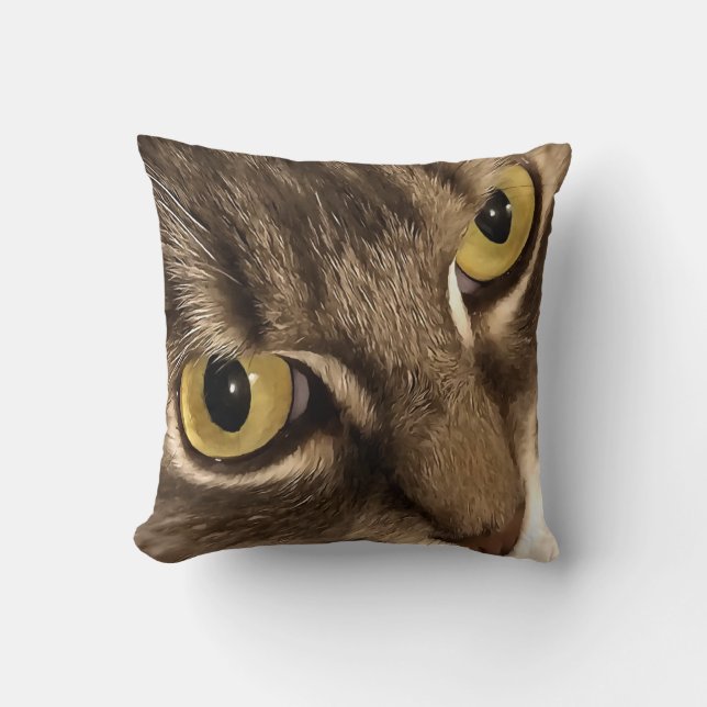 Nahes Katzen-Portrait Augen und Nase Kissen (Vorderseite)