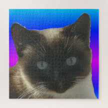 Nahes Puzzle: Niedliche Siamkatze