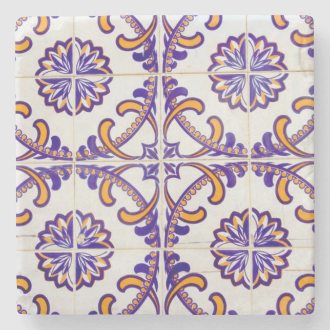 nahes Reißmuster, Portugal Steinuntersetzer (Vorderseite)