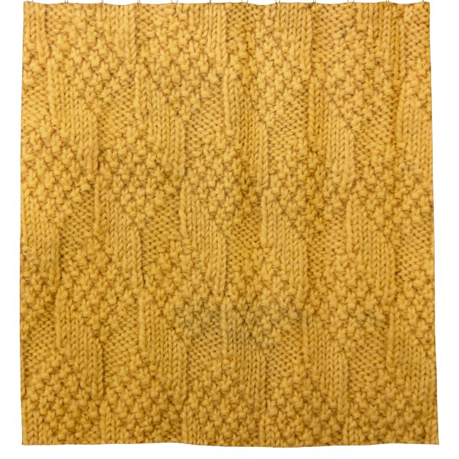 Nahes Strickmuster. Duschvorhang (Vorderseite)