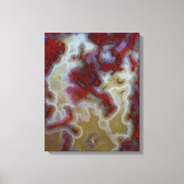 Nahes Up of Red Moss Agate Slab Leinwanddruck (Vorderseite)