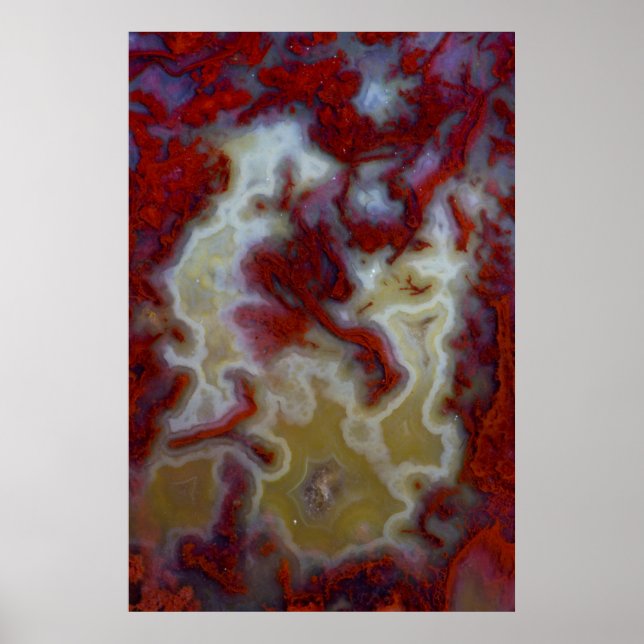 Nahes Up of Red Moss Agate Slab Poster (Vorne)