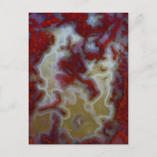 Nahes Up of Red Moss Agate Slab Postkarte