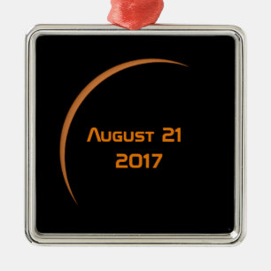 Nahezu maximaler August 21, 2017 Teilsolarexpositi Silbernes Ornament