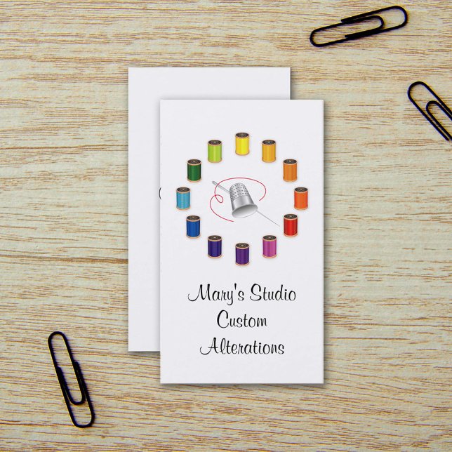 Nähgeschäftskarten Visitenkarte (Sewing Business Cards
design for artists who love to sew, tailor, quilt, embroider or craft. )
