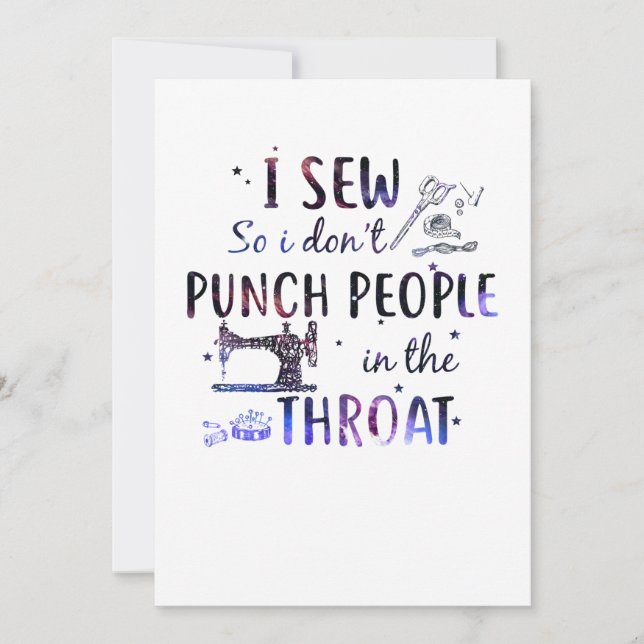 Nähgeschenk | Ich nähe also keine Leute Dankeskarte (Vorderseite)