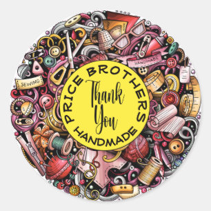 Nähhandschuh aus klassischem Rundaufkleber Runder Aufkleber