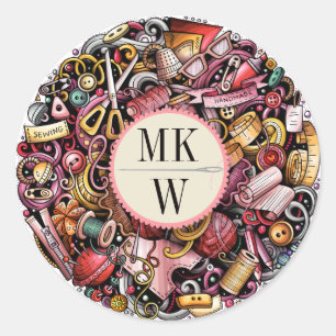 Nähhandschuh Runder Aufkleber