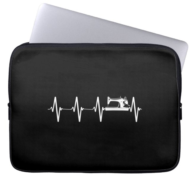 Nähherei Herzschlag Laptopschutzhülle (Vorderseite)