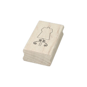Nähkleid Form Kontur Art Briefmarke Gummistempel
