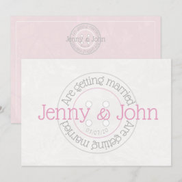 Nähknopf Rosa & Spitzen Vintage Hochzeit einladen Einladung