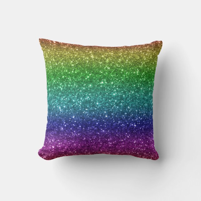 Nahloser Regenbogen-Glitzer-1 Kissen (Vorderseite)