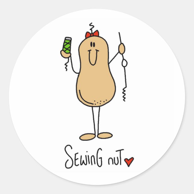 Nähmangen von T - Shirt und Geschenken Runder Aufkleber (Vorderseite)