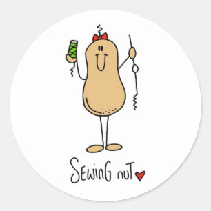 Nähmangen von T - Shirt und Geschenken Runder Aufkleber