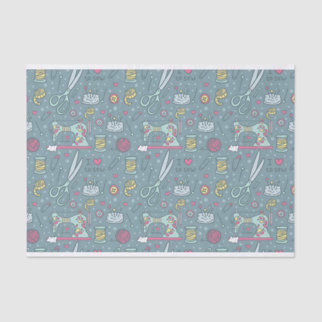 Nähmaschine-Begriffs-Handwerk Seidenpapier (Vorderseite)