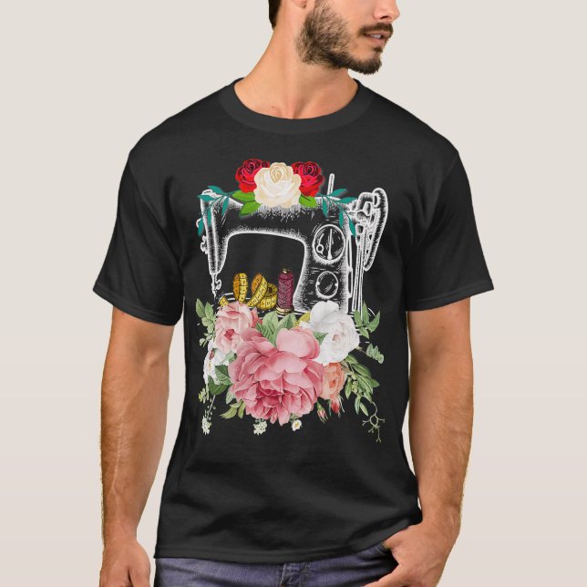 Nähmaschine Blumensägemaschine Geschenk für Blume T-Shirt (Vorderseite)