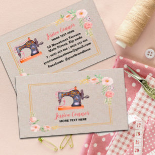 Nähmaschine Cream Off-White Background Visitenkarte