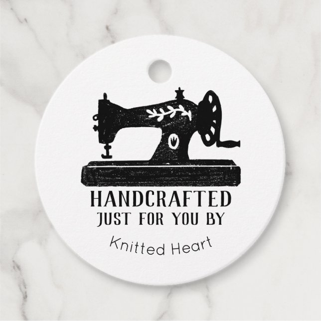 Nähmaschine handgefertigt geschenkanhänger (Vorderseite)