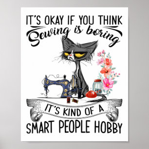 Nähmaschine Handwerk Quilten Näher Katze Nähen Poster