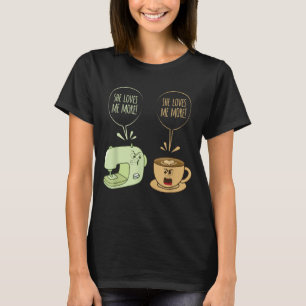 Nähmaschine Kaffeemaschine Funny Sew Quiltres T-Shirt
