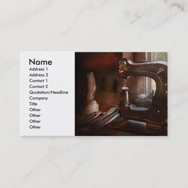 Nähmaschine - Leder - Sattel-Abwasserkanal Visitenkarte (Vorderseite)