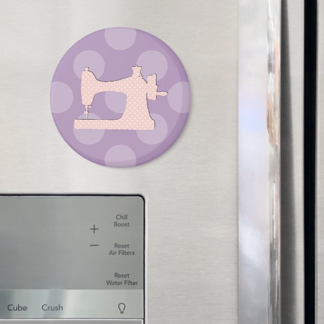 Nähmaschine, Nadel, Stifte, Polka-Punkte Magnet (In Situ (Kühlschrank))